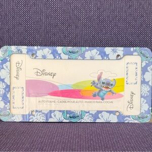 Disney Stitch Blue Floral License Plate Frame